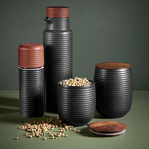 ASA Selection "japandi tea" Teedose, black mit Holzdeckel, 9 cm