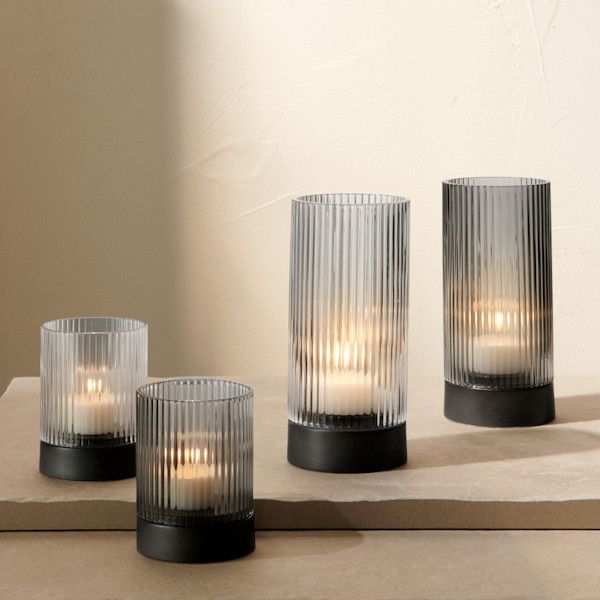 ASA Selection "juna" Windlicht mit Porzellanfuß 9,6cm, clear