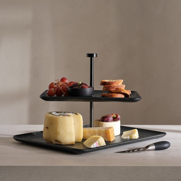 ASA Selection "wood" Etagere 2-stufig schwarz, rechteckig