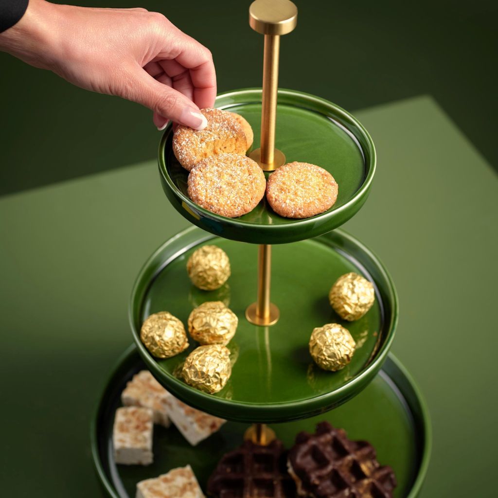 ASA Selection "grande" Etagere 3-stufig verde gold