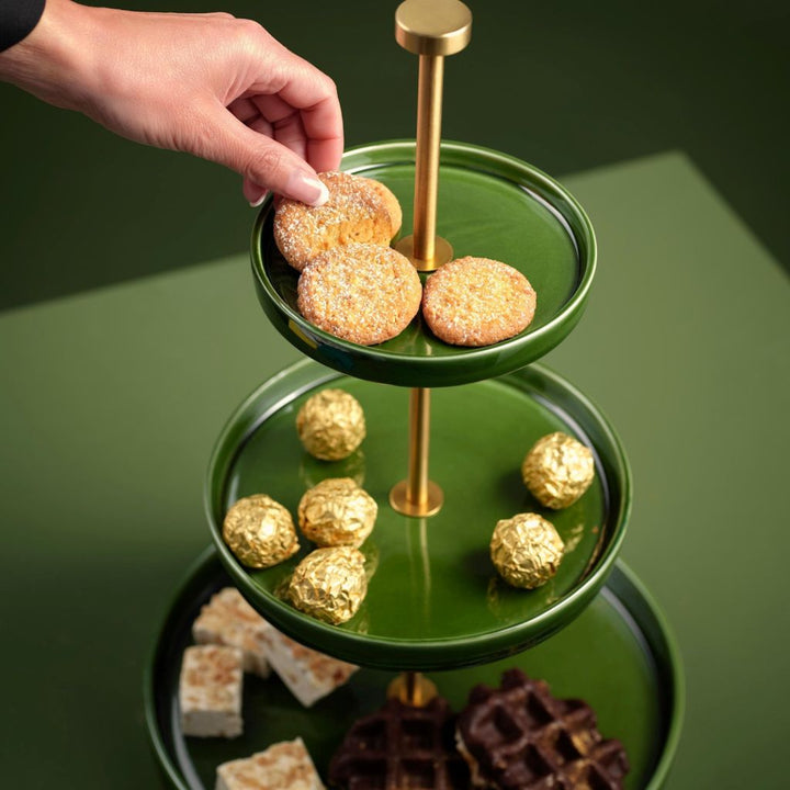 ASA Selection "grande" Etagere 3-stufig verde gold