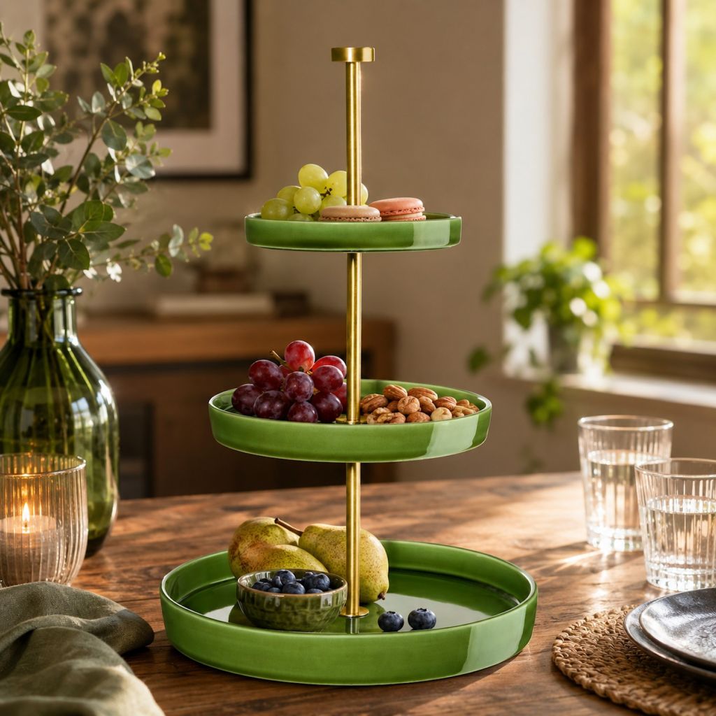 ASA Selection "grande" Etagere 3-stufig verde gold